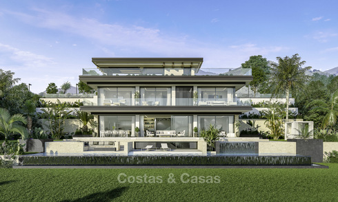 New contemporary luxury villas with panoramic sea and mountain views for sale in Elviria, Marbella 15240