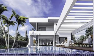 New minimalist luxury villas for sale, walking distance to the beach, leisure port, amenities in Benalmadena 15271 