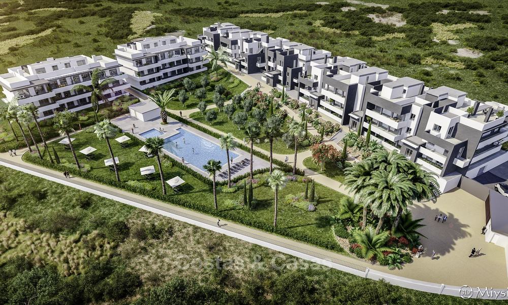 Attractive new modern apartments with unobstructed sea and mountain views for sale in Estepona 15339