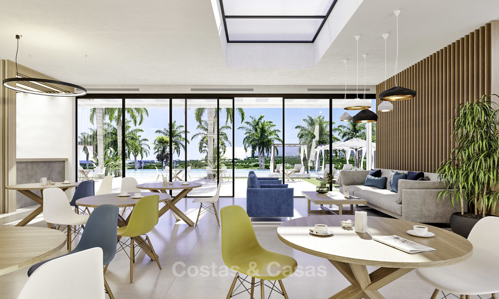 New deluxe contemporary townhouses for sale, front line golf, with stunning sea and golf views, East Marbella 16722