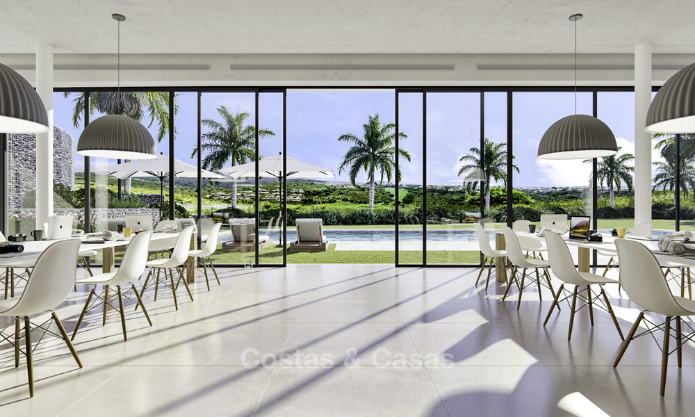New deluxe contemporary townhouses for sale, front line golf, with stunning sea and golf views, East Marbella 16731