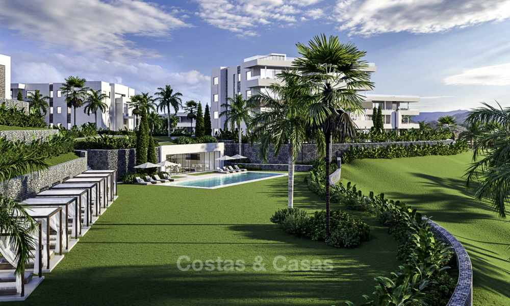 New deluxe contemporary townhouses for sale, front line golf, with stunning sea and golf views, East Marbella 16736