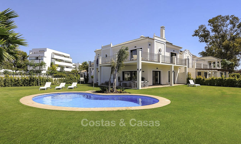 Beach side modern-Mediterranean luxury villa for sale, move-in ready, Guadalmina Baja, Marbella 15500