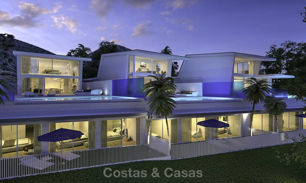 Very stylish avant gardist luxury villas with panoramic sea views for sale in Benalmadena 16716