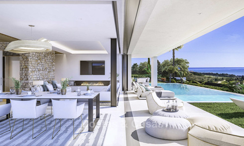 Attractive new modern luxury villas with spectacular sea views for sale, in a golf resort in Estepona 16698