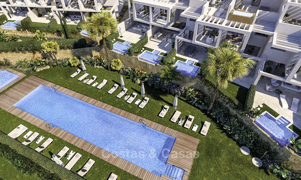 Elegant, modern and price favourable new townhouses with amazing sea views for sale in Manilva, Costa del Sol 16079