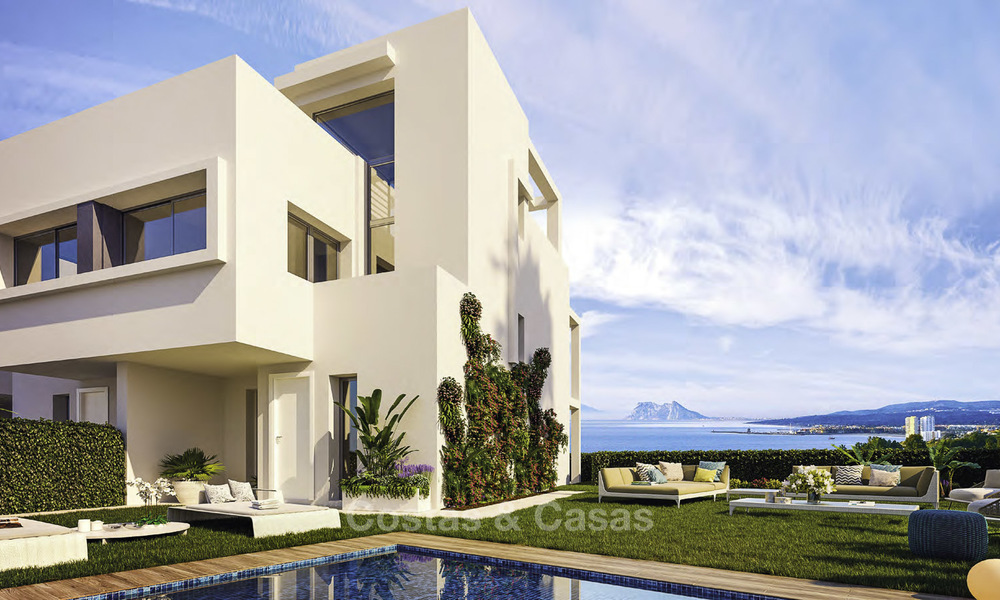 Elegant, modern and price favourable new townhouses with amazing sea views for sale in Manilva, Costa del Sol 16083