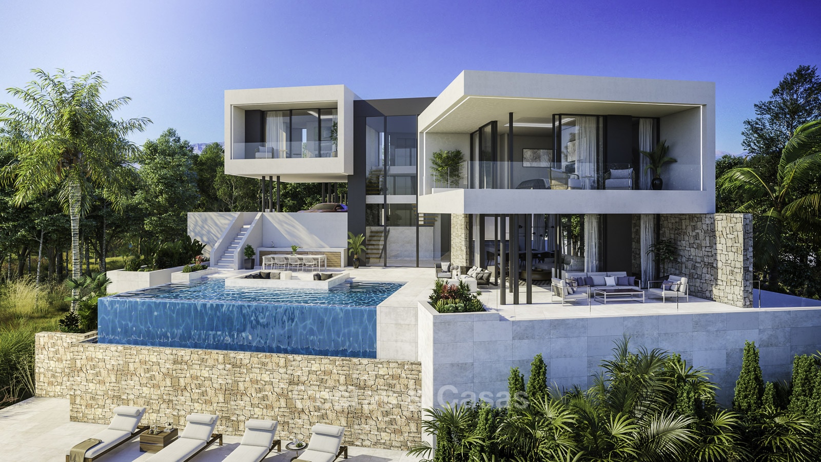 Modern new villa with sea views for sale in golf resort Mijas, Costa ...