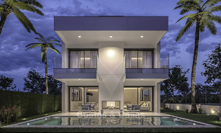 Stylish new modern beach side villa for sale, walking distance to the beach, Puerto Banus, Marbella. LAST VILLA. 15889 