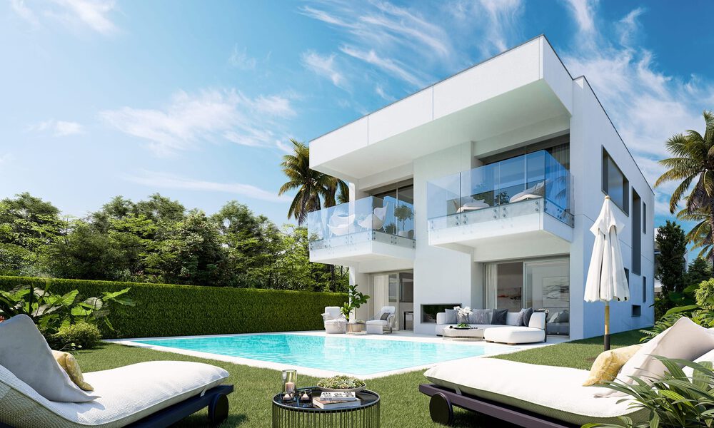 Stylish new modern beach side villa for sale, walking distance to the beach, Puerto Banus, Marbella. LAST VILLA. 36564