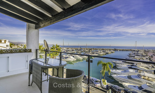 Hip, fully furnished and modernized penthouse apartment for sale, first line in the marina of Puerto Banus, Marbella 16340 
