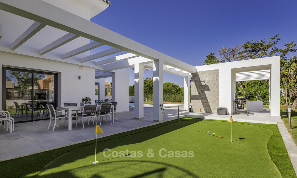 New built modern villa for sale, ready to move into and walking distance to the beach, at the edge of Marbella - Estepona 17649