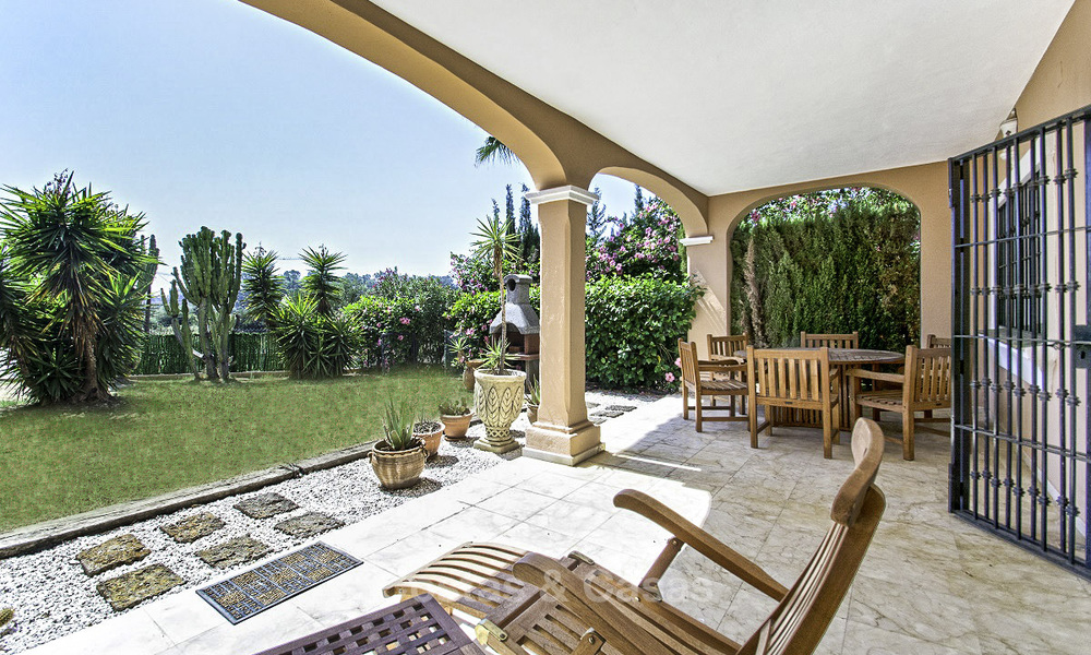 Impressive garden apartment for sale, in a sought after beachside urbanisation between Marbella and Estepona 17873
