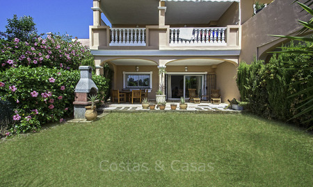 Impressive garden apartment for sale, in a sought after beachside urbanisation between Marbella and Estepona 17874