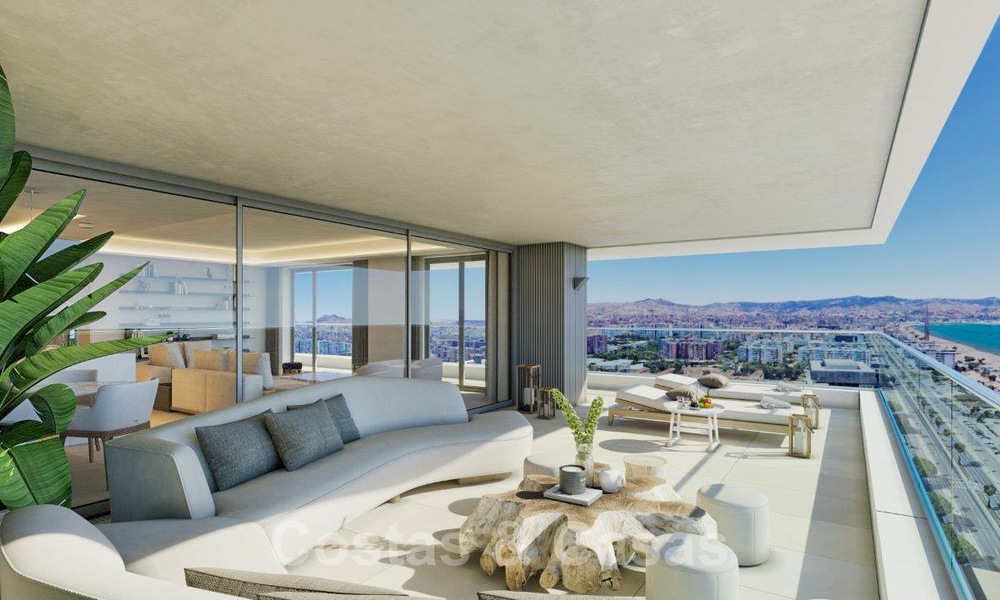 Innovative contemporary luxury apartments for sale in an impressive new beachfront complex in Malaga city 20414