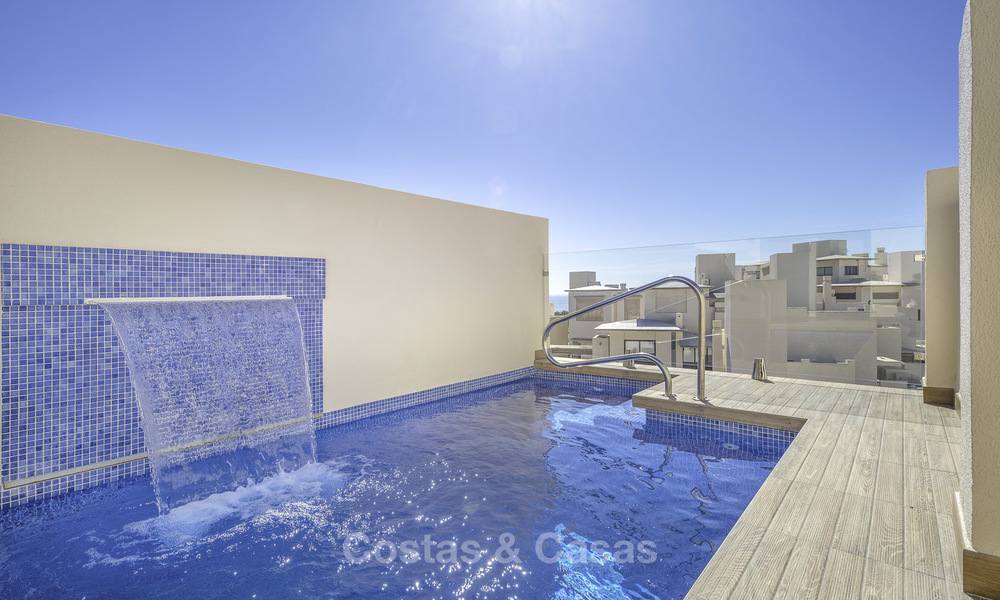 Modern penthouse apartment with private pool for sale in a frontline beach complex, New Golden Mile, Estepona 18651