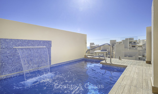 Modern penthouse apartment with private pool for sale in a frontline beach complex, New Golden Mile, Estepona 18651 