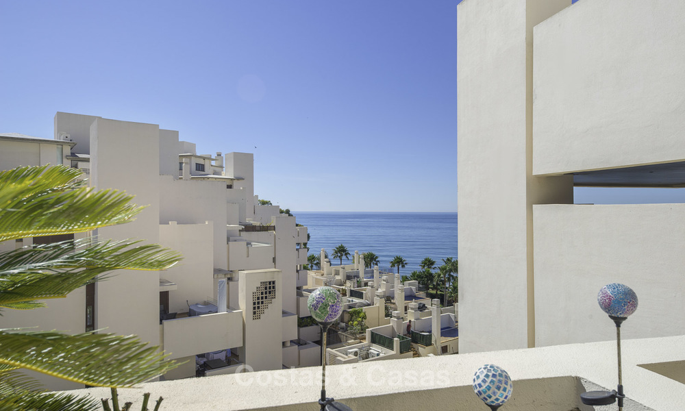 Modern penthouse apartment with private pool for sale in a frontline beach complex, New Golden Mile, Estepona 18656