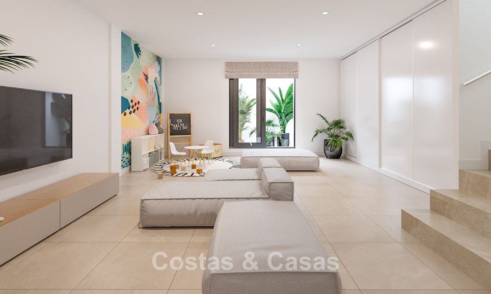 Attractive new semi-detached villas with private garden for sale in the Golden Triangle, Marbella - Benahavis - Estepona 802403