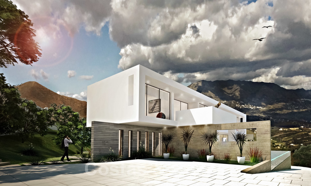 New built contemporary luxury villa with panoramic mountain and sea views for sale, East Marbella 19887