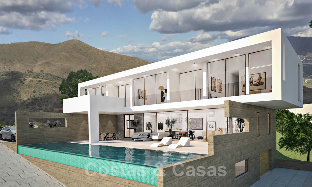 New built contemporary luxury villa with panoramic mountain and sea views for sale, East Marbella 19890