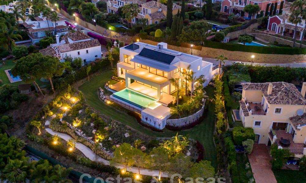 SOLD. Super luxurious contemporary villa with sea and mountain views for sale in the Golden Triangle of Benahavis, Estepona, Marbella 25458