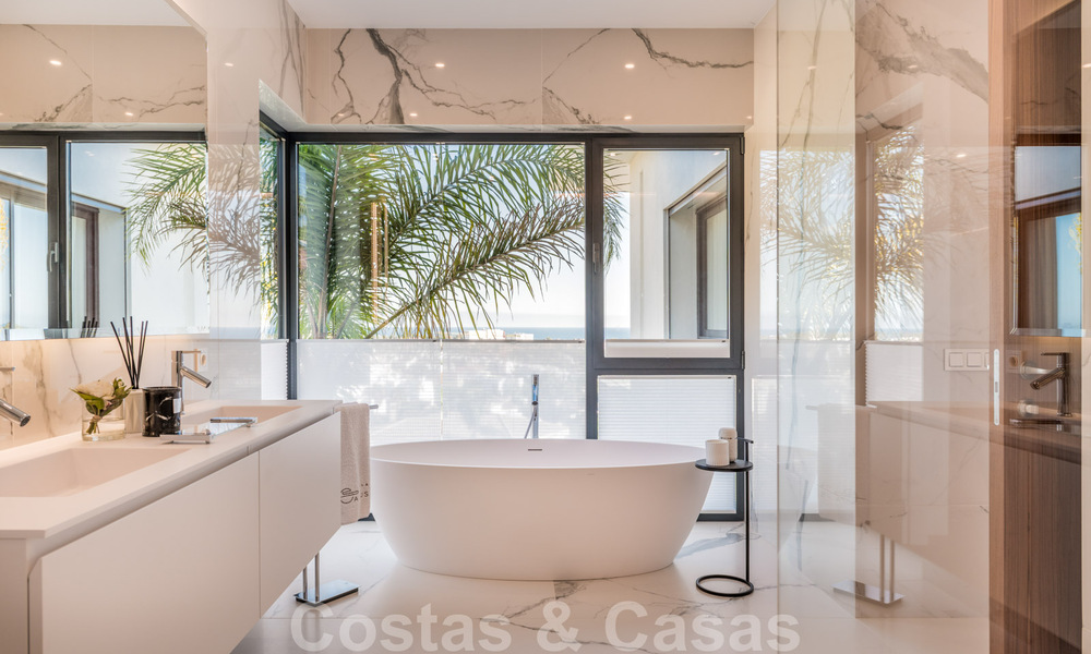 SOLD. Super luxurious contemporary villa with sea and mountain views for sale in the Golden Triangle of Benahavis, Estepona, Marbella 29794