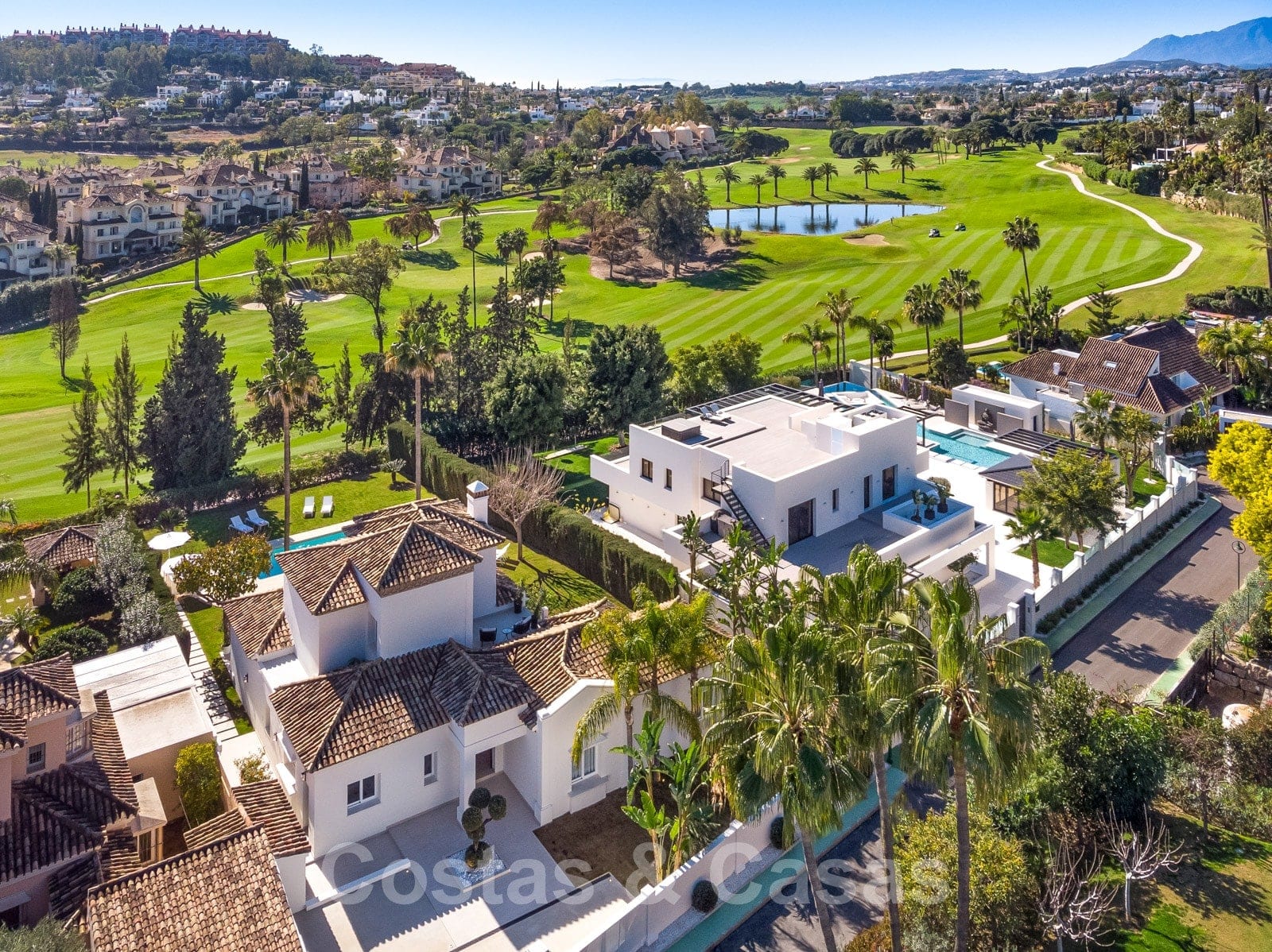 Trendy Spanish villa for sale, frontline golf in Nueva Andalucia, Marbella