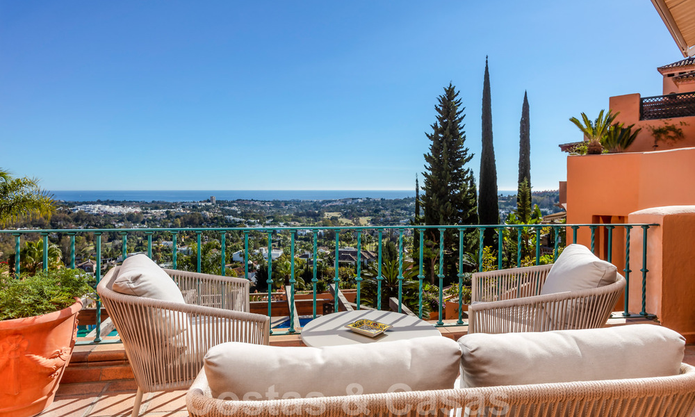 Impressive south facing penthouse with stunning sea views for sale in the Golf Valley of Nueva Andalucia, Marbella 37536