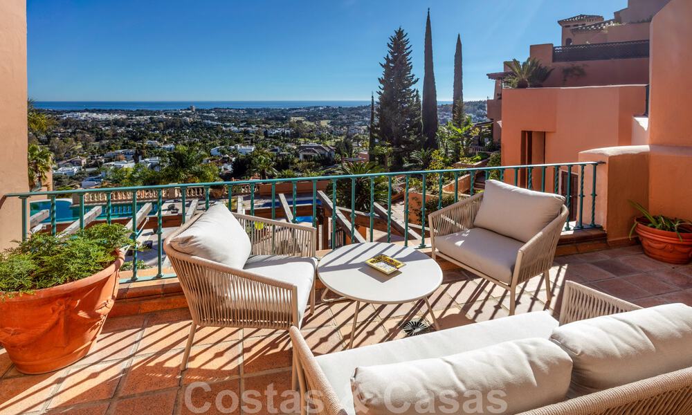 Impressive south facing penthouse with stunning sea views for sale in the Golf Valley of Nueva Andalucia, Marbella 37543