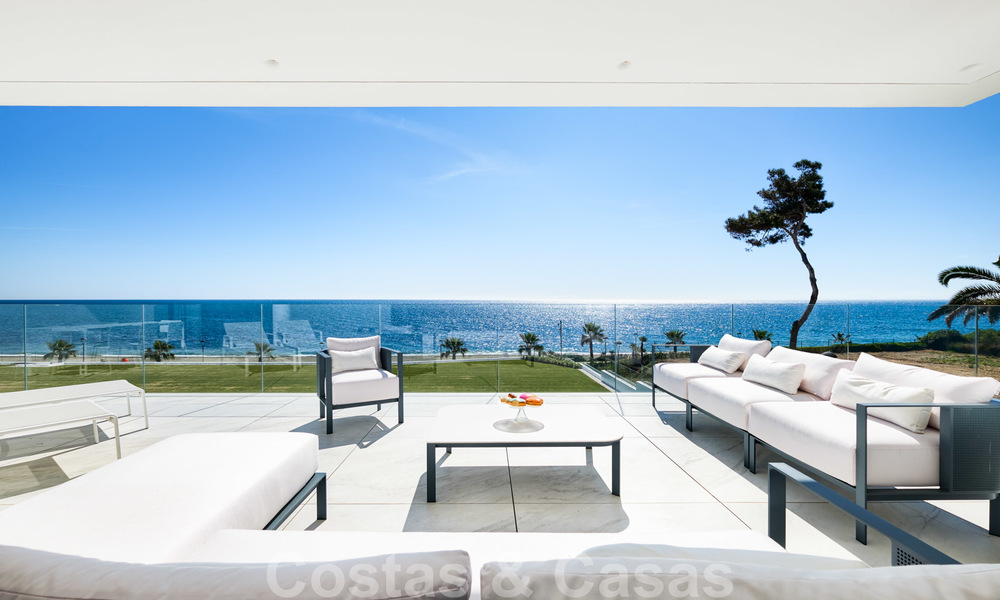 Private resale! Ultra deluxe avant garde beach front apartment for sale in an exclusive complex on the New Golden Mile, Marbella - Estepona. Reduced in price! 22048