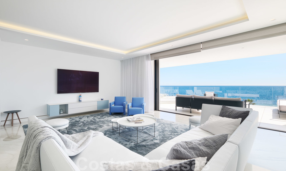 Private resale! Ultra deluxe avant garde beach front apartment for sale in an exclusive complex on the New Golden Mile, Marbella - Estepona. Reduced in price! 22056