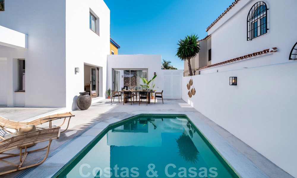 Beautifully renovated Ibiza style semi-detached villa for sale, walking distance to the beach and centre of San Pedro - Marbella 23377