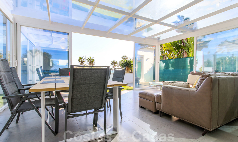 First line beach villa for sale with stunning sea view on the New Golden Mile, between Marbella and Estepona 23470