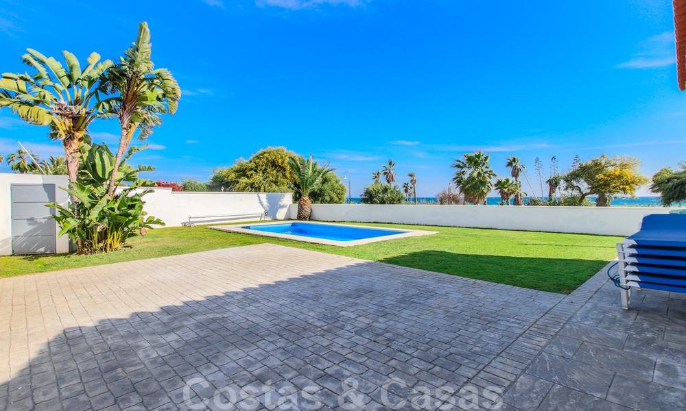 First line beach villa for sale with stunning sea view on the New Golden Mile, between Marbella and Estepona 23480