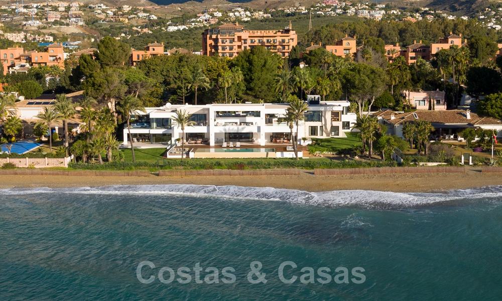 Modern exclusive beachfront villa for sale with panoramic sea views on the New Golden Mile, between Marbella and Estepona. Back on the market! 24269