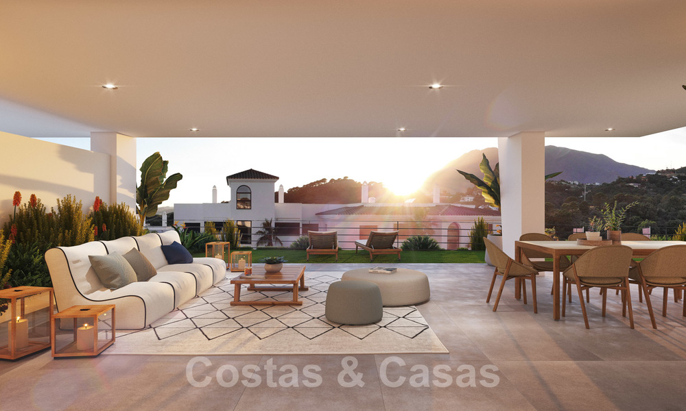 Elegant new modern apartments with panoramic mountain- and sea views for sale in the hills of Estepona 27720