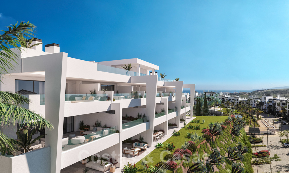 Elegant new modern apartments with panoramic mountain- and sea views for sale in the hills of Estepona 27724
