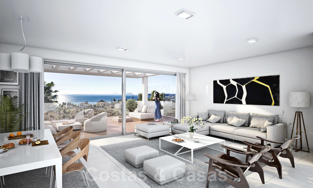 Quality, contemporary design apartments for sale with panoramic sea views in Estepona. Ready to move in, 24368