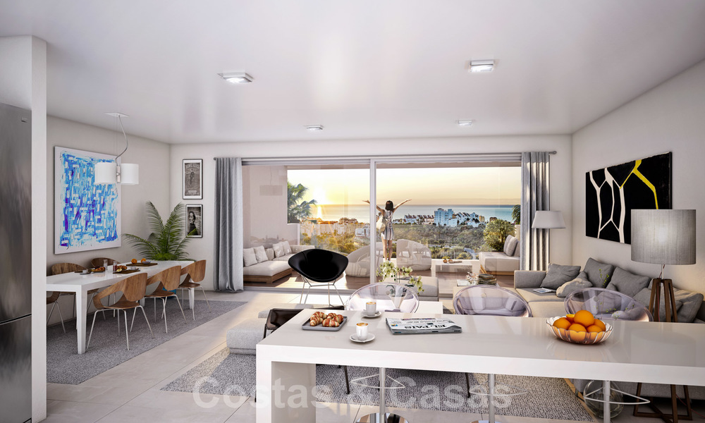 Quality, contemporary design apartments for sale with panoramic sea views in Estepona. Ready to move in, 24369