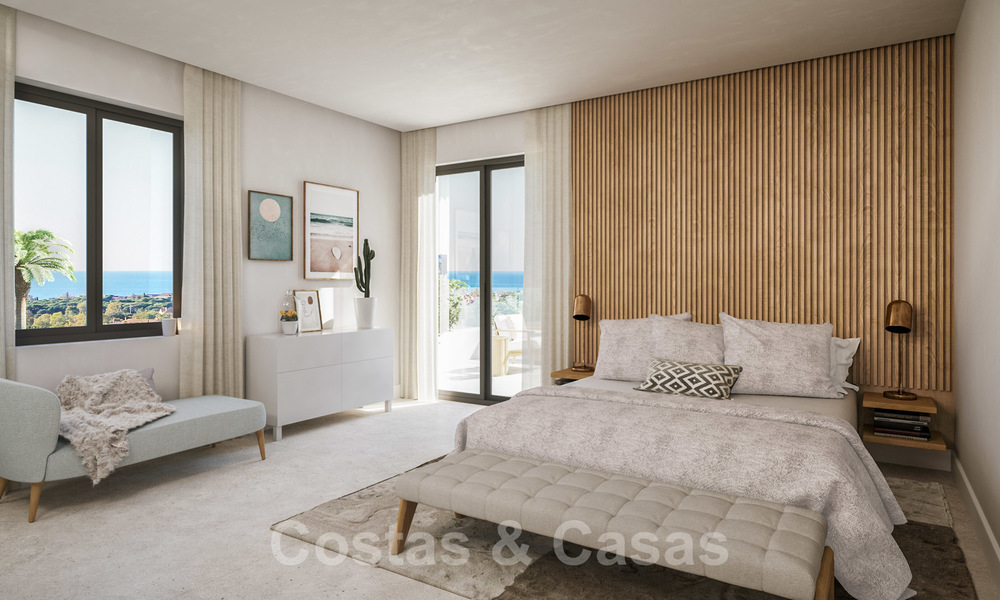 Mediterranean style villas and semi-detached villas with sea- and golf views in Elviria, Marbella 24407