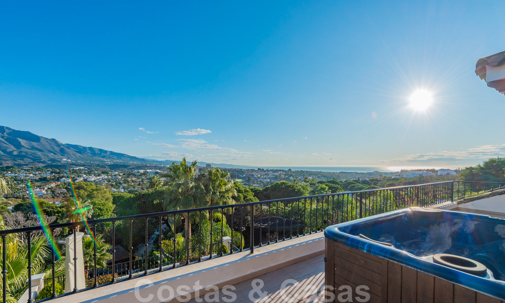 Large luxury villa for sale with stunning panoramic views over the golf valley, the mountains and the Mediterranean Sea in Nueva Andalucia, Marbella 24994