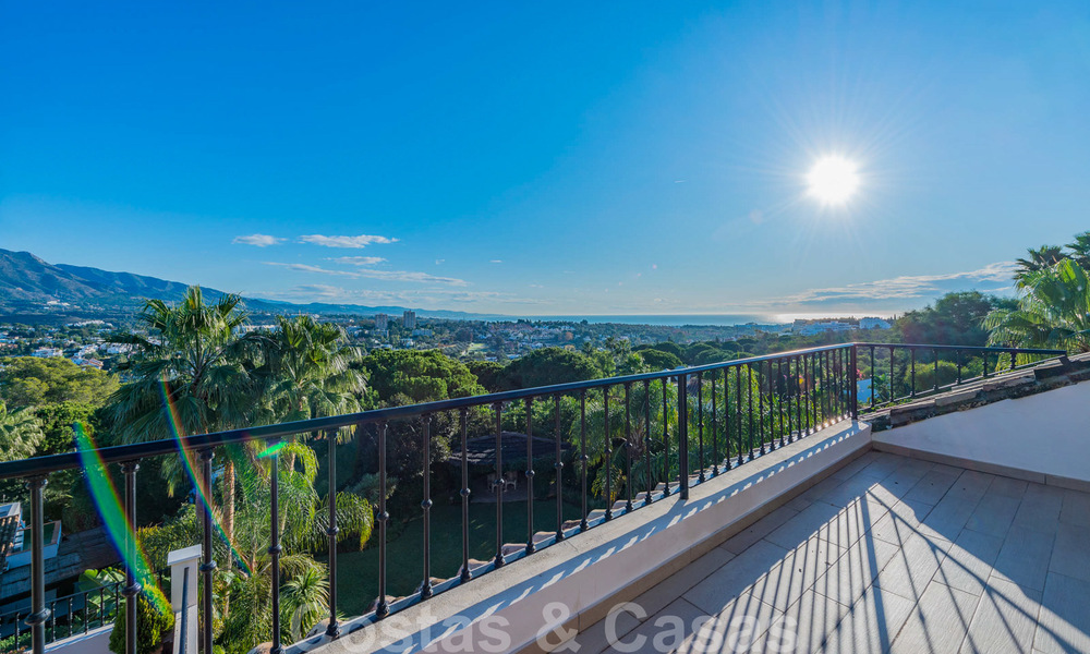 Large luxury villa for sale with stunning panoramic views over the golf valley, the mountains and the Mediterranean Sea in Nueva Andalucia, Marbella 24999