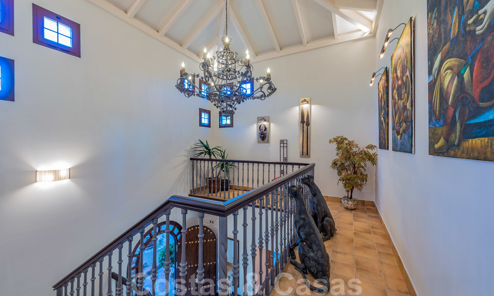 Large luxury villa for sale with stunning panoramic views over the golf valley, the mountains and the Mediterranean Sea in Nueva Andalucia, Marbella 25010