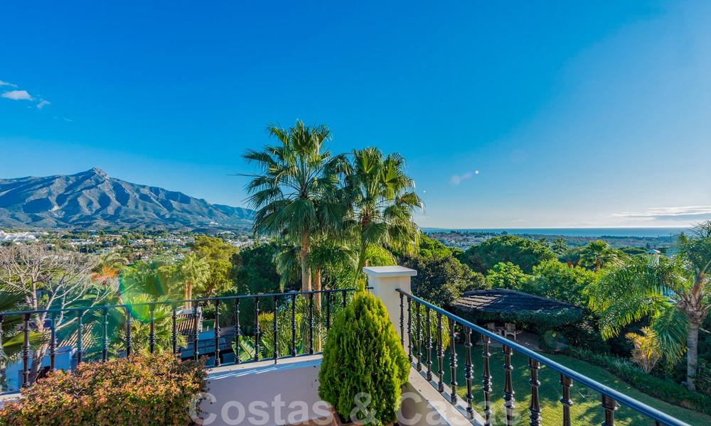 Large luxury villa for sale with stunning panoramic views over the golf valley, the mountains and the Mediterranean Sea in Nueva Andalucia, Marbella 25012