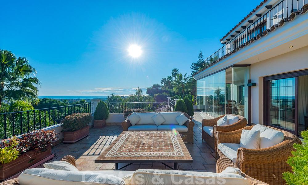 Large luxury villa for sale with stunning panoramic views over the golf valley, the mountains and the Mediterranean Sea in Nueva Andalucia, Marbella 25016