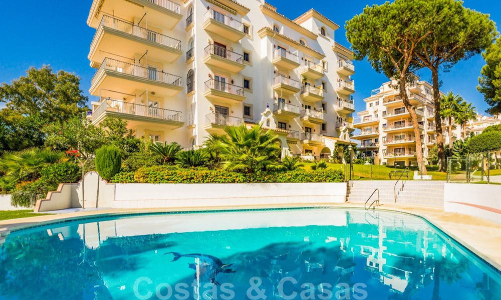 Beautiful renovated penthouse apartment for sale, in a second line beach complex in Puerto Banus, Marbella. Significant price reduction! 25427