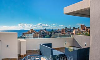 Modern penthouse for sale in a first line beach complex with private pool and panoramic views, between Marbella and Estepona 25705 