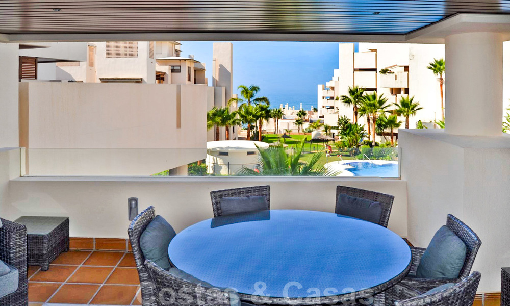 Modern apartment for sale in a first line beach complex with sea view, between Marbella and Estepona 25735