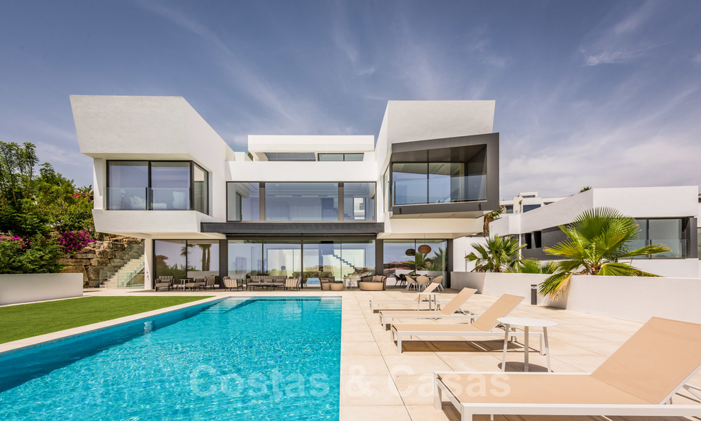 New impressive contemporary luxury villa for sale with stunning golf and sea views in Marbella - Benahavis 25799